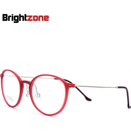 Brightzone 2017 New Pattern TR90 Round Restore Ancient Ways Spectacle Frame Men Women Exceed Light Titanium Alloy Myopia Glasses