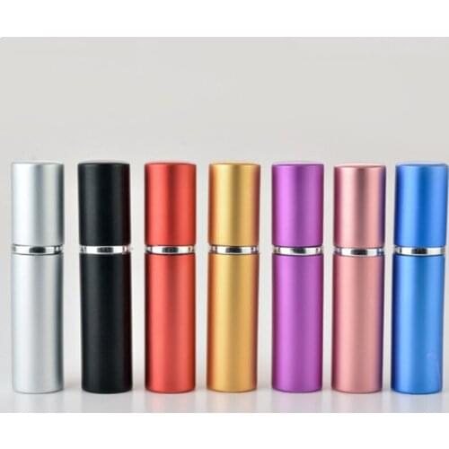 5ML Travel Aluminum Glass Refillable Bottles Women Empty Perfume Spray Bottles Shampoo Cosmetic Containers Makeup Accessories