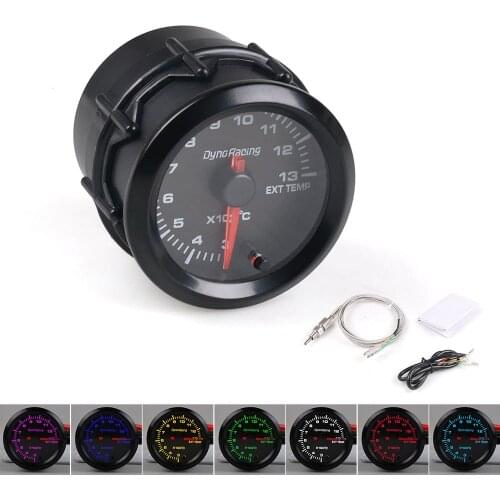 Dynoracing 2" 52mm 7 Colors changeful Backlight Exhaust Gas Temp Gauge High Speed Stepper Motor With Sensor Car Meter TT101494