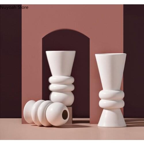 European Creative Hydroponic Ceramic Vase Living Room Table Decoration Flower Arrangement Accessories Home Countertop Vase