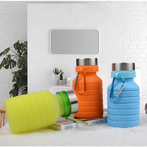 Creative Folding Water Bottle Portable Retractable Silicone Coffee Bottle Suitable for Travel Drinking Sport Cute Water Bottle
