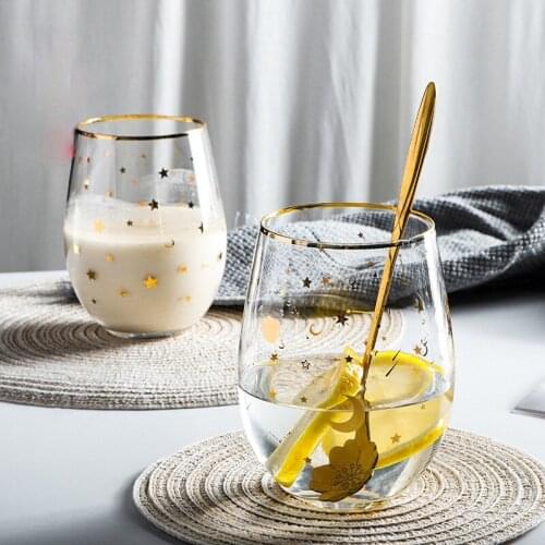 1Pc 550ml Star Star and Universe Mug Universe Printed Glass Cup Dessert Milk Juice Cocktail Shape Wine Phnom Penh Glasses