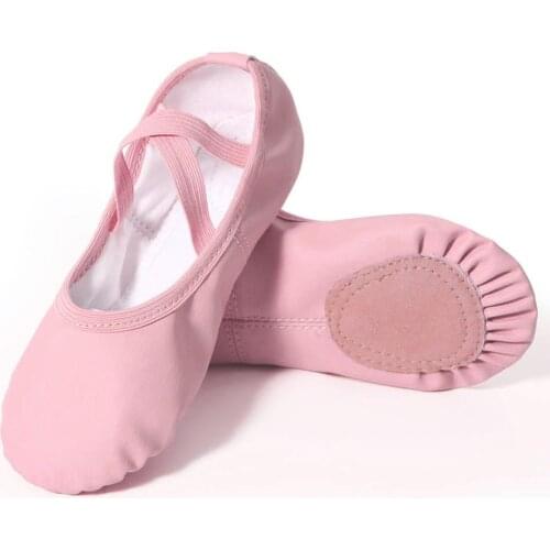 Pure Color Ballet Shoes for Girls Professional Kids Leather Dance Shoes High Quality Soft Ballerina Shoes Children