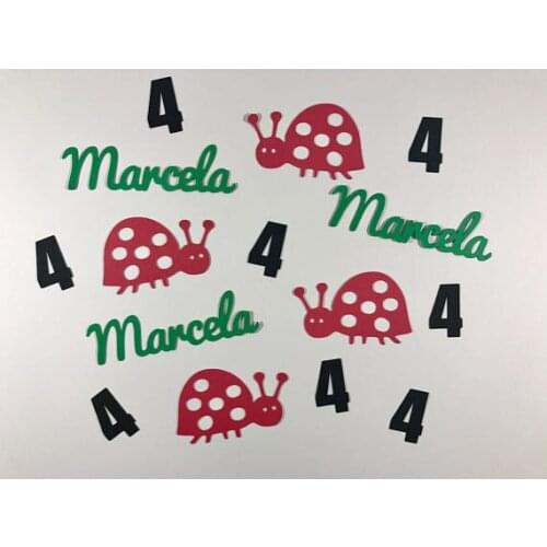 Personalized name Ladybug Name birthday Confettis wedding birthday Table decor scrapbook scatters party decoartions