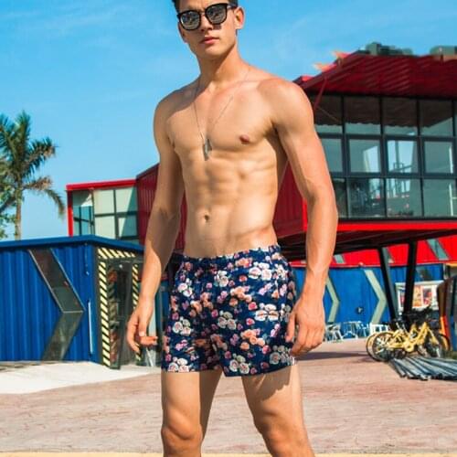 SD607 New Men Swim Shorts Swimwear Sunga Charm Floral Printing Swimming Trunks Boxer Briefs Shorts Men Swimsuit Bathing shorts