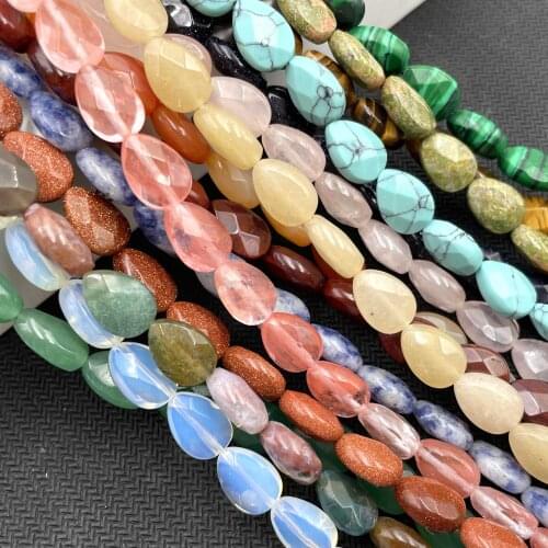 Faceted Natural Stone Water Drop Shape Crystal Agates Semifinished Beads For Jewelry Making DIY Necklace Bracelet Accessories