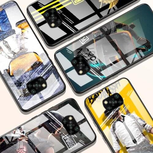 Hot Pubg Game for Xiaomi POCO X3 NFC F3 M2 X2 F2 Redmi K30 Redmi Note 9 Pro Luxury Tempered Glass Phone Case Cover