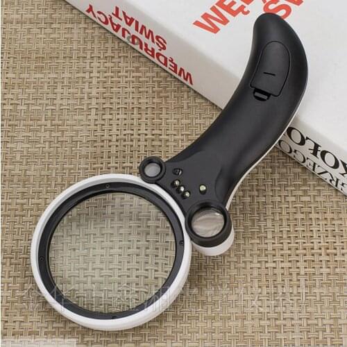 2.5X 25X 55X UV Light LED Illuminated Handheld Reading Jewelry Magnifying Glass Toys Gift Magnifier Loupe with Lamps for Old Man