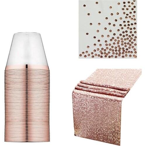 Tableware Cup with 50 Napkins & TableclothBirthday Party Decor Kids