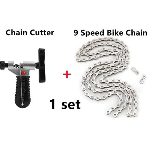 Bike Chain Repair Kits 9 Speed MTB Bicycle Chain( Sliver) 116 Links with Chain Breaker