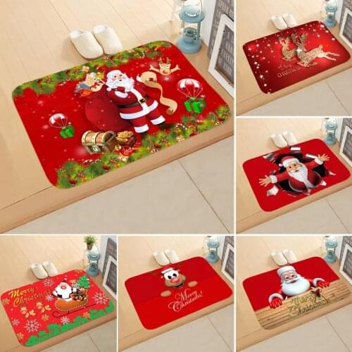 Santa Claus Christmas Mat Outdoor Carpet Merry Christmas Decor for Home Christmas 2021 Ornaments Navidad Xmas Gift New Year 2022
