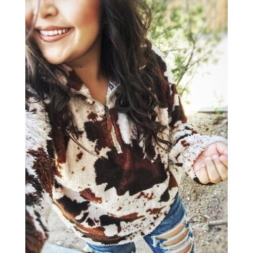 Christmas gift kids sherpa pullovers boys&girls jackets fall winter mommy&me Children’s Cow Print Sherpa coats