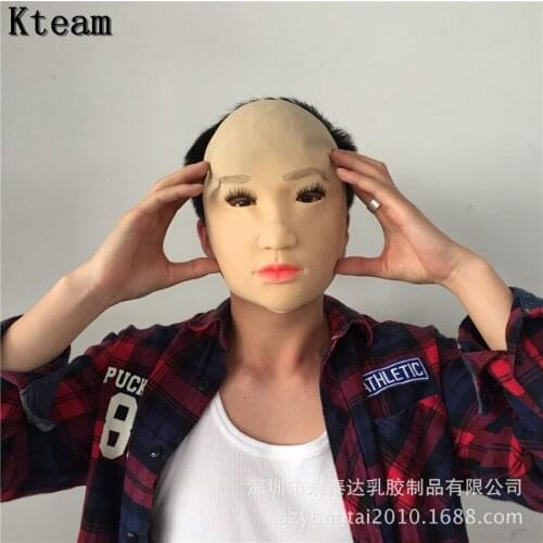 Sexy Realistic Female Mask For Halloween Human Female Masquerade Latex Party Mask Sexy Girl Crossdress Costume Cosplay Mask Sexy