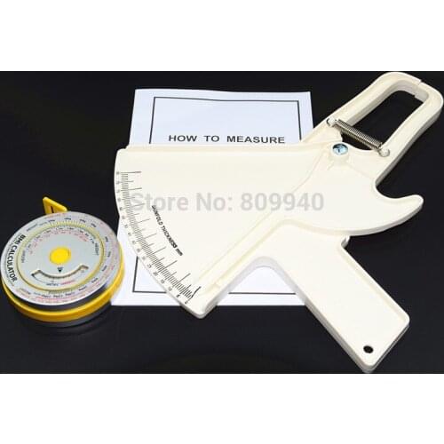 Body fat Caliper (skin fold caliper)+ BMI calculator (BMI body measure tape) Medical Tool