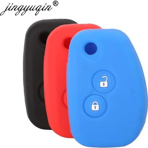 Jingyuqin 30x Silicone Car Flip Key Case Cover 2 Buttons For Renault Kangoo DACIA Scenic Megane Sandero Captur Twingo Modus