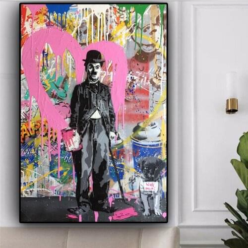 Modern Love Graffiti Street Art Abstract Canvas Painting Posters and Prints Cuadros Dog Banksy Pop Wall Art Picture Home Decor