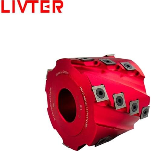 LIVTER Customize Changeable Carbide Inserts Blade Spiral Cutter Head for 4 Side Spindle Moulder Woodworking Tools