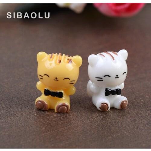 Cat figures decorative for the mini fairy garden animals statue miniature Moss micro landscape ornaments resin craft