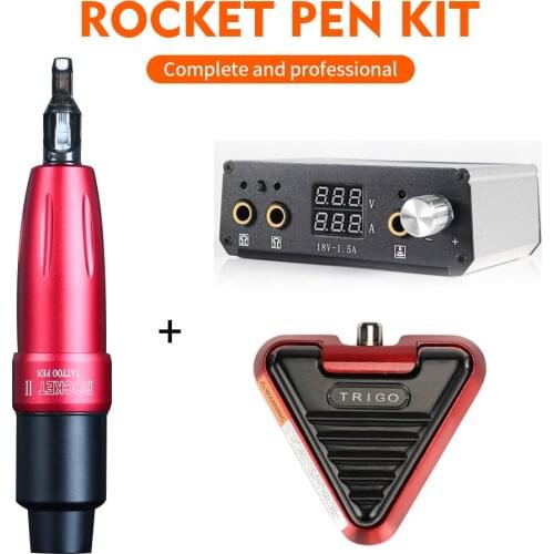 Galaxy Tattoo High Selling Professional Tattoo Machine Rocket Rotating Pen Tattoo Set Kit LCD Mini Power Tattoo Foot Switch
