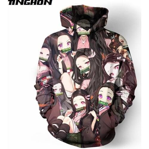 Harajuku Manga Hoodies Hipster Anime Kamado Nezuko Hoody Long Sleeve Sweatshirt Unisex Tops Pullovers XS 4XL 5XL 6XL 7XL 4