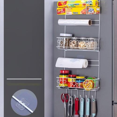 Bathroom Racks Iron Multi-Layer Refrigerator Side Rack Vanity Wall Storage Holders Multifunctional Kitchen Supplies Household