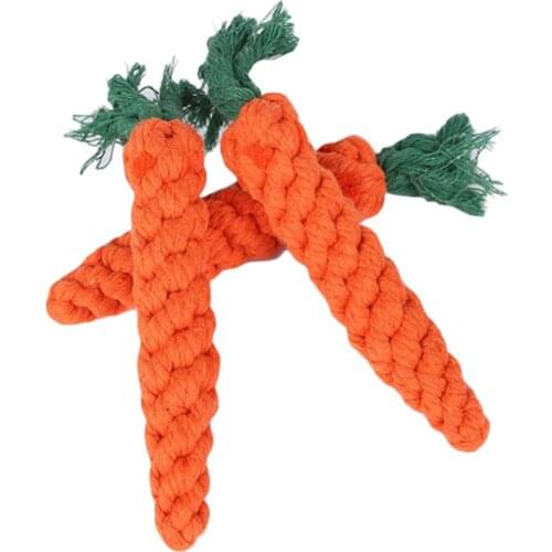 Carrot Shaped 24cm Knot Ropes Pet Dog Toys Chew Toy Safe Toys For Small Dogs Molar Biting Playing Dog Accessories