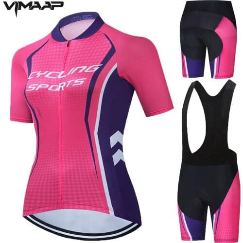 VIMAAP 2021 New Cycling Clothing Women Team Uniform Cycling Jersey Set Summer Quick Dry Bicycle Wear Racing MTB Bike Jersey Set