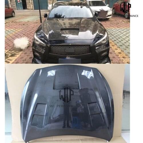 High quality FRP / Carbon fiber Engine hood cover Bonnets Car body kit For infiniti Q50 Car Styling 2014-UP