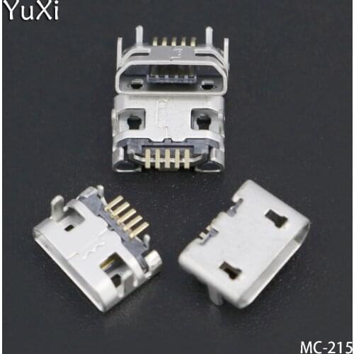 YuXi 2pcs/lot Micro USB 5pin Jack Female Socket Connector OX Horn Type for Tail Charging Mobile Phone replace