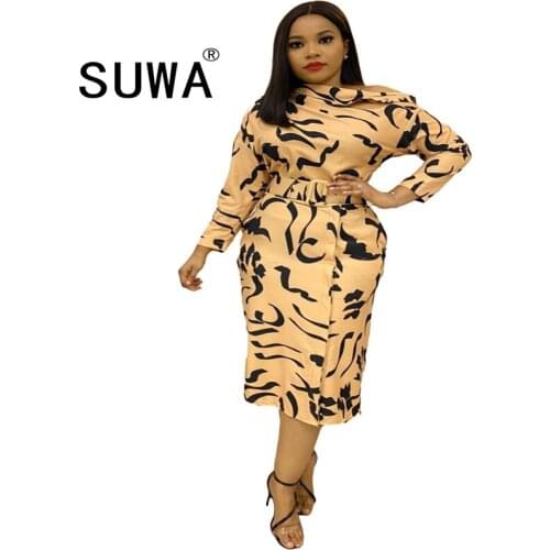 Hot recommend style office ladies dresses elegant long sleeve high waist sexy a-line dress fashion women knee length dress