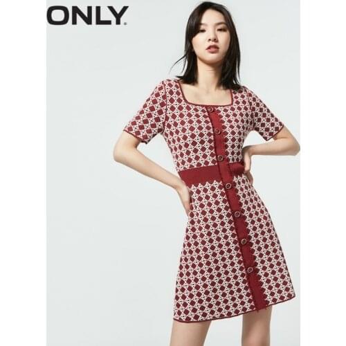 ONLY summer waist waist A-line was thin, western-style design knit dress female | 120346005