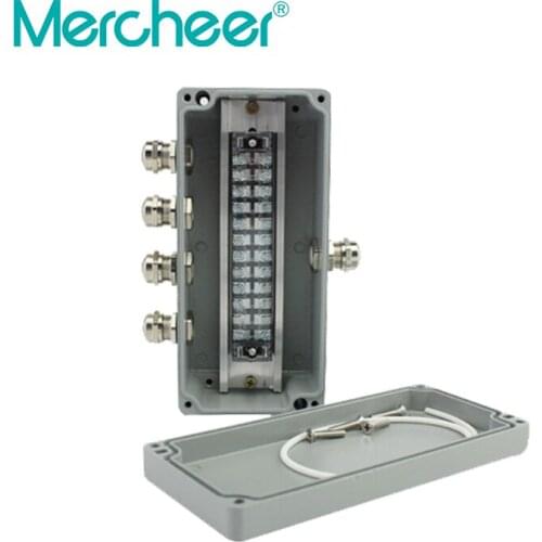 1inlet 4 outlet 175*80*58mm M16 glands 11p 10A 600V terminal waterproof box Aluminium Junction box Outdoor Meter Box Switch Box