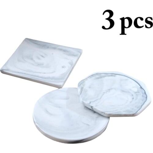 3pcs Heat Resistant Cup Mat Trivet Mat Ceramic Round Square Octagonal Trivet Pad Hot Pad Drink Coaster Water Cup Accessoriess
