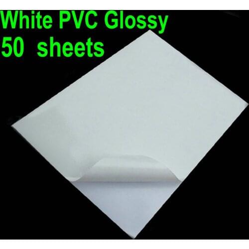 50 Sheets Glossy & White PVC A4 Sticker Vinyl PVC Super White Waterproof Sticker ONLY For Laser Printer