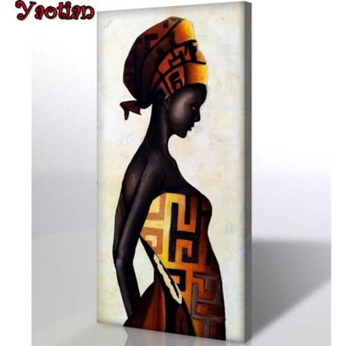 Large Size DIY 5D Diamond Painting African woman Full Square/Round Diamond Embroidery Cross Stitch Kits Mosaic Home Decor
