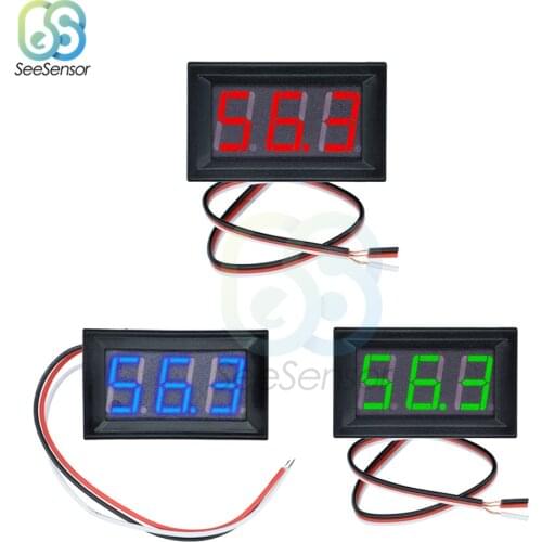 0.56 inch Mini LED Digital Voltmeter Detector DC 0-100V 12V 24V Voltage Capacity Monitor Voltage Tester Meter 3 Wire DC 4.5V-28V