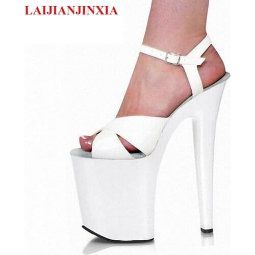 LAIJIANJINXIA New sexy performance shoes Red bride wedding shoes 23cm ultra high heels sandals women Sexy Dancer Shoes