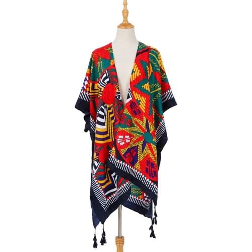 Summer new style elegant bohemian style polyester printing sleeveless beach sunscreen blouse fashion kimono cardigan