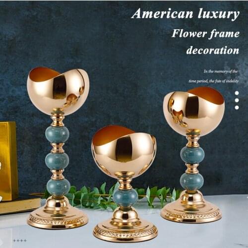 10 PCS Metal Flower Vase Flowers Pot Luxury Wedding Table Centerpiece Event Road Lead For Christmas Party Home Decoration