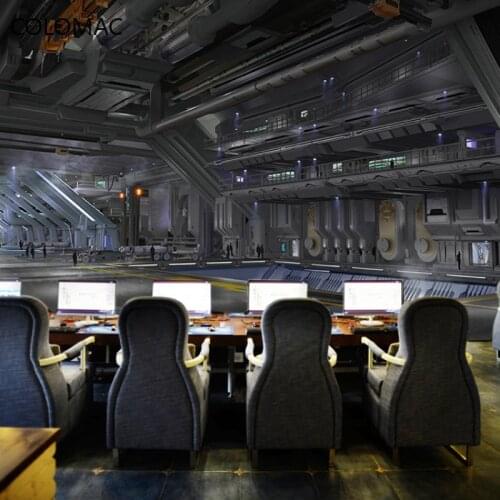 Colomac Custom Metal High-tech Sci-fi Airplane Creative Wallpaper Office Background Mural Restaurant Decoration Drop Shopping