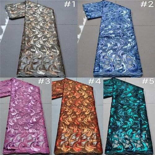 Sky blue Nigerian Net Mesh Lace Fabric Top Selling Sequins Lace Fabrics High Quality African French Tulle Lace Fabric green