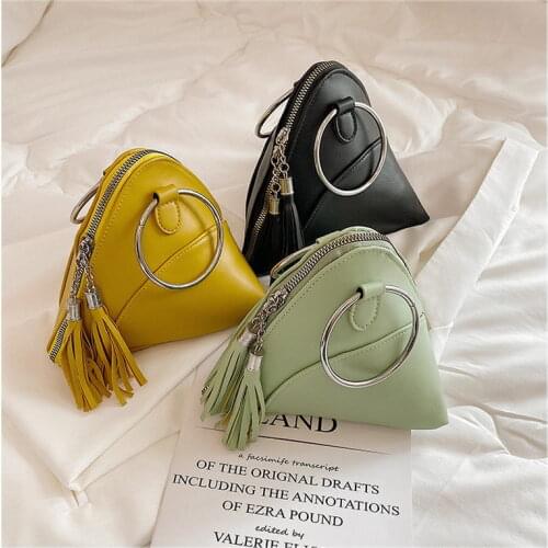 New Fashion Women Bags 2021 Portable Versatile Female Handbag Tassel Small Zongzi Bag Girls Tote Mobile Phone Bag