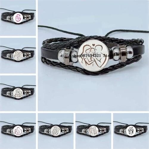 New Father and Mother Baby Parent-child Bracelet Glass Dome Bracelet Mothers Day Fathers Day Thanksgiving Bracelet Jewelry