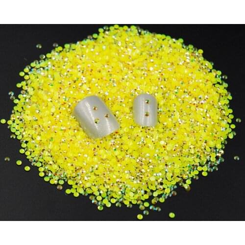 Size 2mm Resin Jelly Citrine AB Flat Back Nails Rhinestones Decorations DIY Non HotFix Manicure Gem 2000pcs/pack