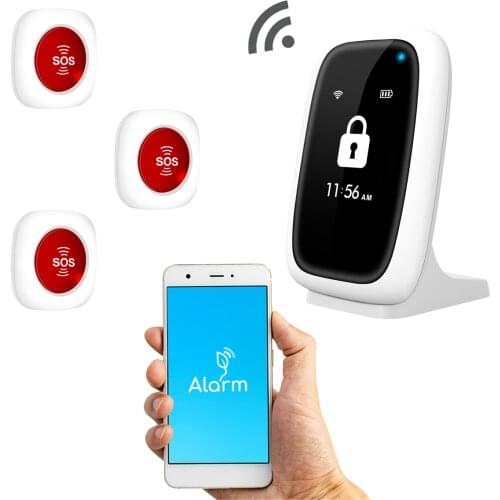 Eldery Friendly SOS Emergency Alarm System Support Tuya Smart Life Seed Alarm Wifi App Control IOS Android Voice Easy Use