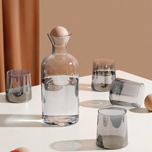 Glass Water Jug Kettle Tea Pot My Water Pots Creativity Irregular Cold Water Kettle 1200ml 1400ml With Wooden Ball Home Use