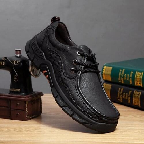 Shoes Men Genuine Outdoor Leather Walking Casual Shoe Men Hiking Shoestourist Hiking Shoes
