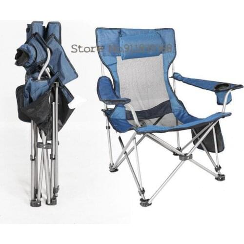 Outdoor folding chair portable backrest fishing recliner lunch break bed camping leisure stool sit reclining beach director chai