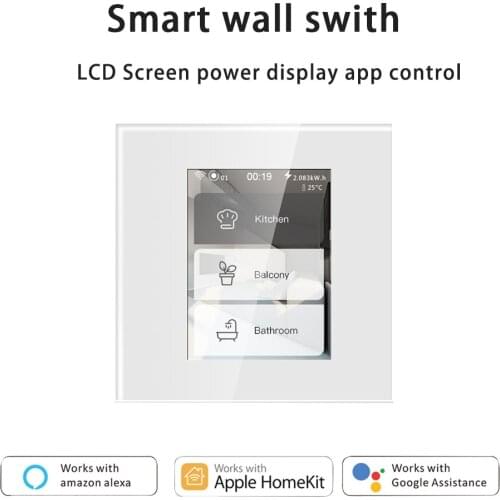 2020 Latest 4models in one LCD WIFI Smart wall Switch work with app homekit ,alexa,googlehome for smart switch smart home