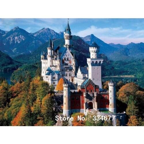 Neuschwanstein Castle Embroidery for Needlework Crafts14CT Counted Unprinted DIY Cross Stitch Kits Handmade Arts Wall Decor